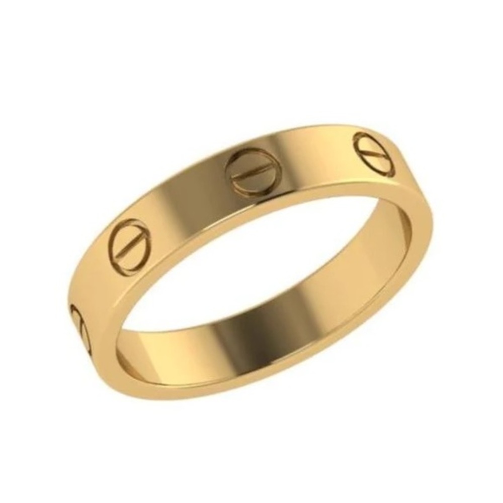 NEW Stainless Steel Screw Love Ring in Gold